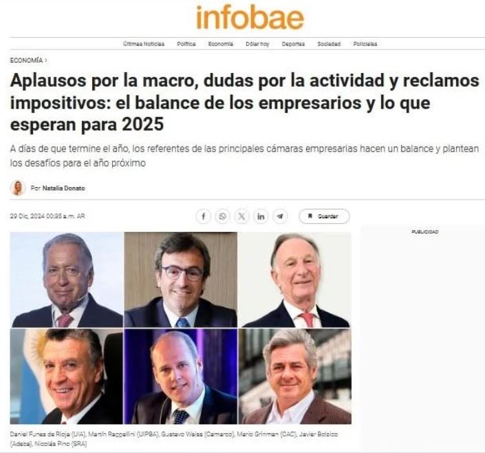 Balance de las cámaras empresariales de cara al año 2025